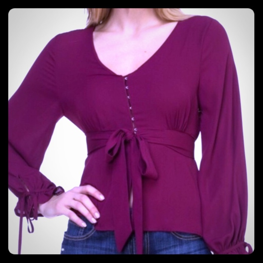 NWT Burgundy Blouse Size Large